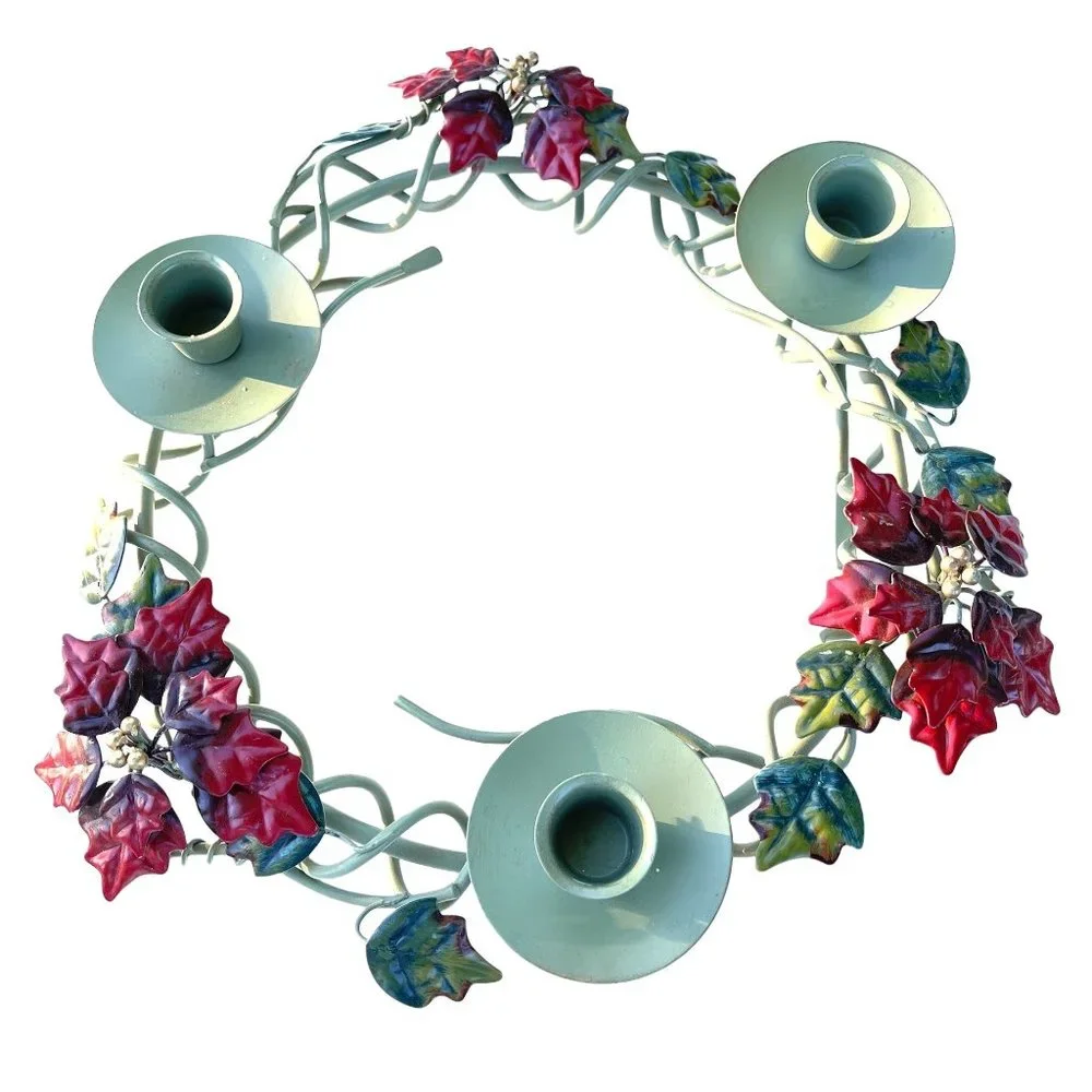Vintage Metal Candle Holder Holiday Decor‎ 12.5in